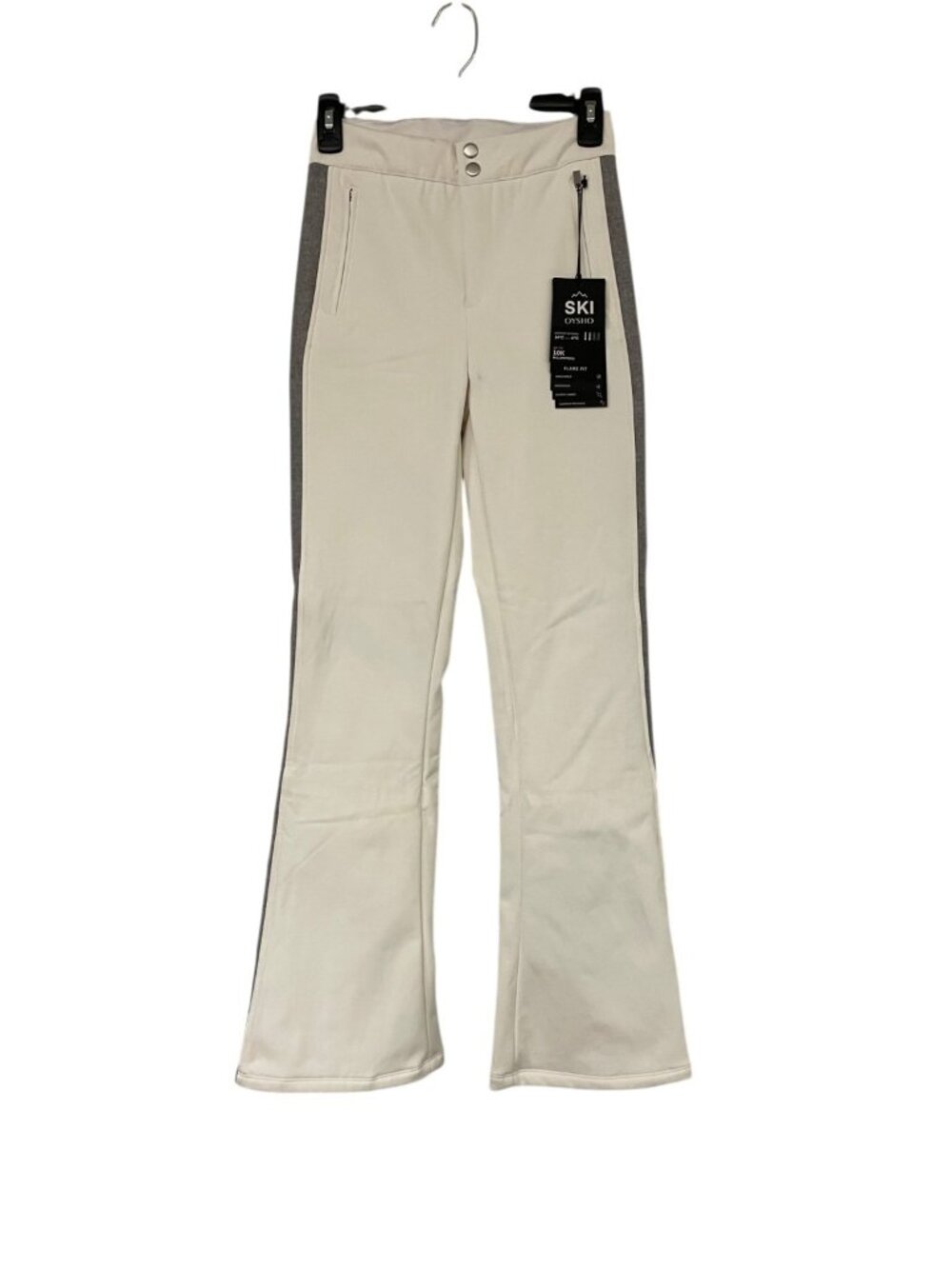 Oysho Womens Ski Snow Pants EU 34 US 2 white Flare Waterproof 0557/626 NWT